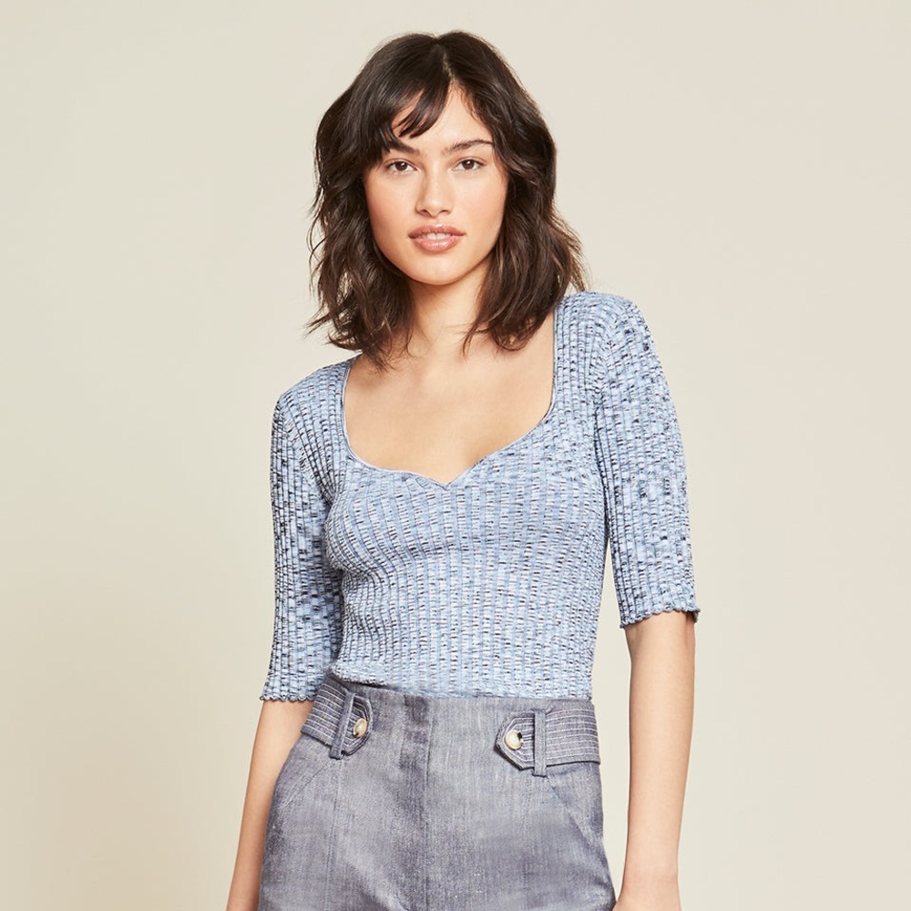 Veronica beard knit blue shirt